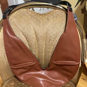 Brown and black faux  sash bag